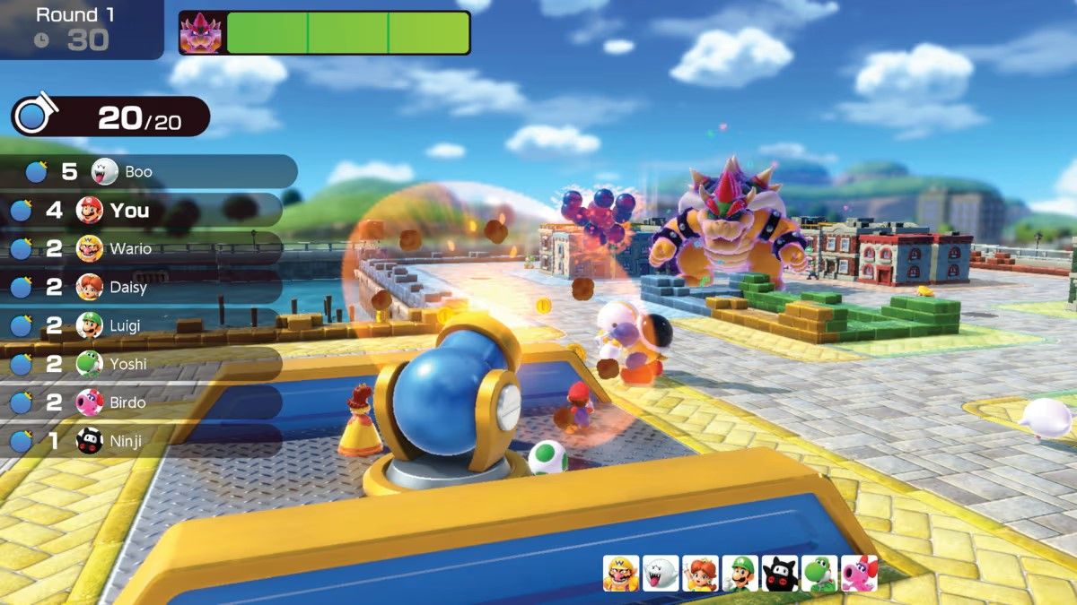 Gameplay from the Bowser Kaboom Squad mode