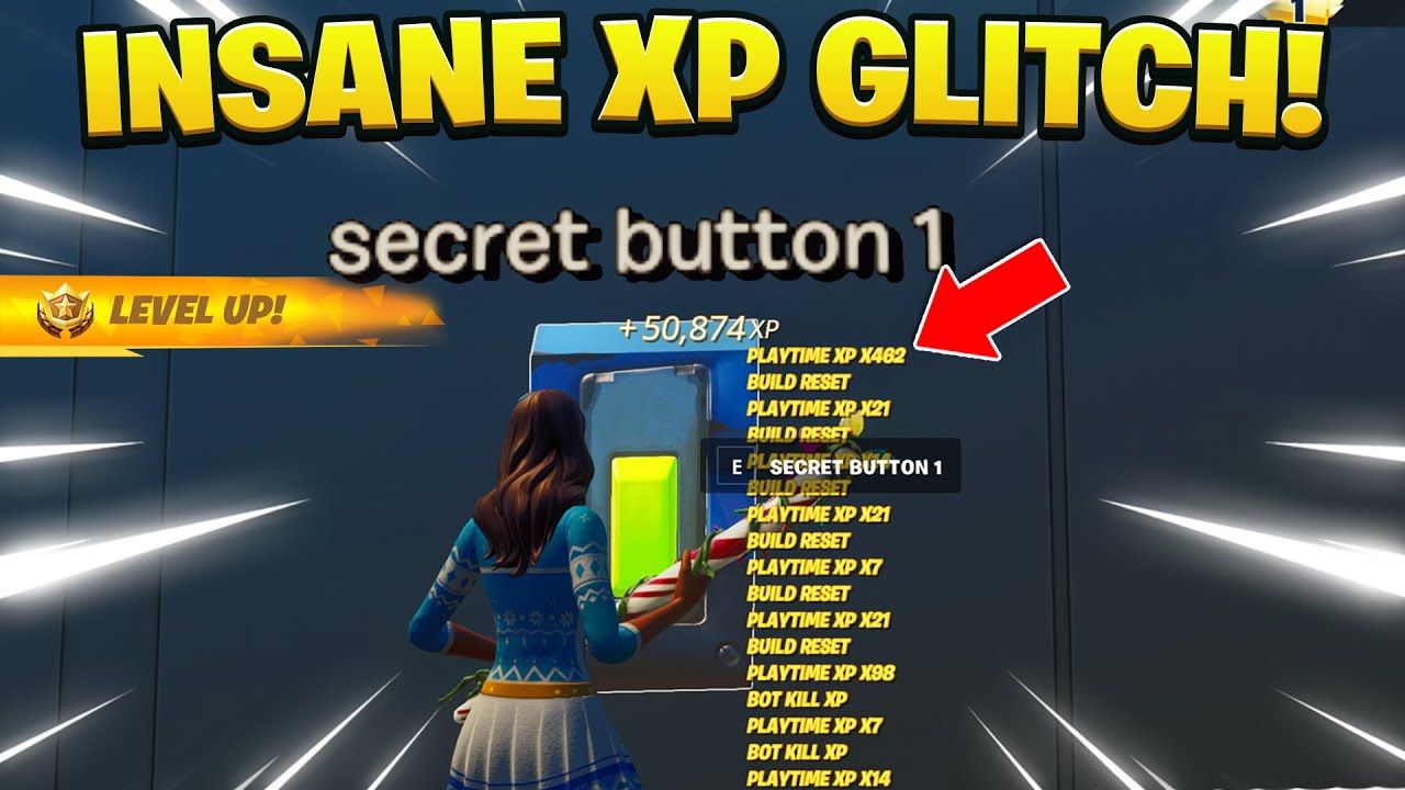 YouTube thumbnail for an XP glitch in Fortnite